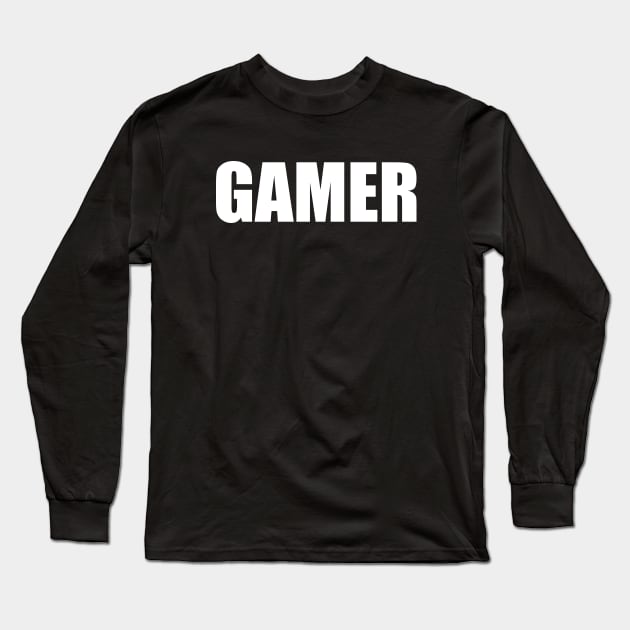 Gamer text on black and white  Design for kids and Gamers Long Sleeve T-Shirt by ArtoBagsPlus